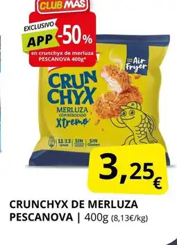 Supermercados MAS PESCANOVA Crunchyx de merluza oferta