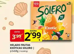 Supermercados MAS SOLERO Helado frutas exóticas oferta