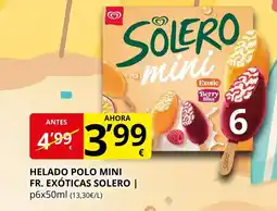 Supermercados MAS SOLERO Helado polo mini fr. exóticas oferta