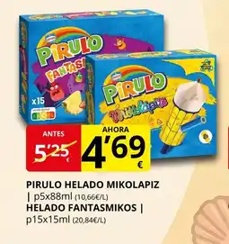 Supermercados MAS PIRULO Helado mikolapiz oferta