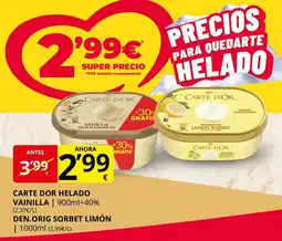 Supermercados MAS CARTE D'OR Helado vainilla oferta