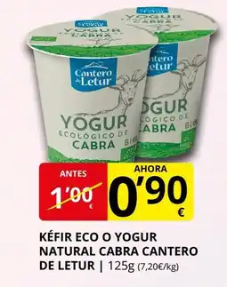 Supermercados MAS CANTERO DE LETUR Kéfir eco o yogur natural cabra oferta