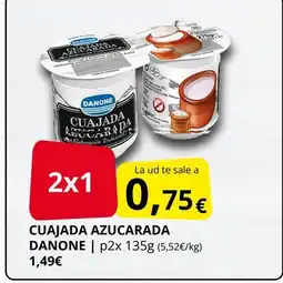 Supermercados MAS DANONE Cuajada azucarada oferta