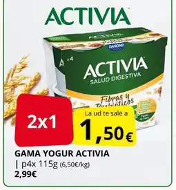 Supermercados MAS ACTIVIA Gama yogur oferta