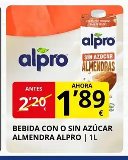 Supermercados MAS ALPRO Bebida con o sin azúcar almendra oferta