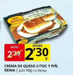 Supermercados MAS REINA Crema de queso c/toc y piñ oferta