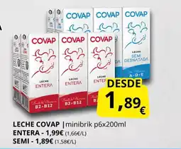 Supermercados MAS COVAP Leche entera semi oferta