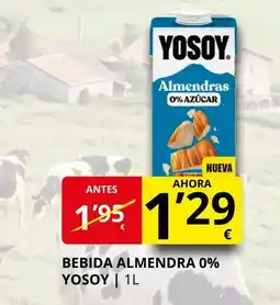 Supermercados MAS YOSOY Bebida almendra 0% oferta