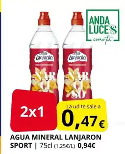 Supermercados MAS LANJARON Agua mineral sport oferta
