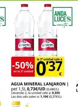 Supermercados MAS LANJARON Agua mineral oferta