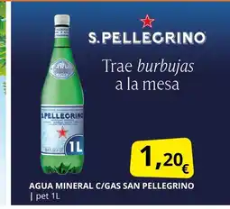Supermercados MAS SAN PELLEGRINO Agua mineral c/gas oferta