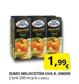 Supermercados MAS D. SIMON Zumo melocotón uva oferta
