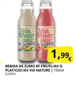 Supermercados MAS VIA NATURE Bebida de zumo rf fre/pl/av o plat/coc/av oferta