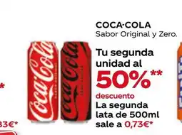 Supermercados MAS COCA-COLA Sabor Original y Zero oferta