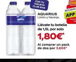Supermercados MAS AQUARIUS Limón y Naranja oferta