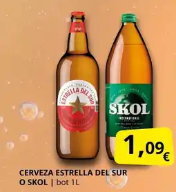 Supermercados MAS Cerveza estrella del sur o skol oferta