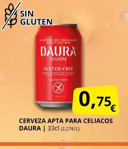 Supermercados MAS DAURA Cerveza apta para celiacos oferta