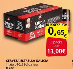 Supermercados MAS ESTRELLA GALICIA Cerveza oferta