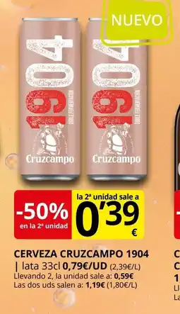Supermercados MAS 1904 Cerveza cruzcampo oferta