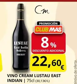 Supermercados MAS Vino cream lustau east indian oferta