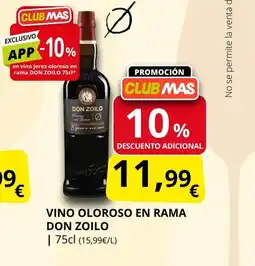 Supermercados MAS DON ZOILO Vino oloroso en rama oferta