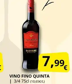 Supermercados MAS FINO QUINTA Vino oferta