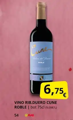 Supermercados MAS CUNE Vino rib.duero roble oferta
