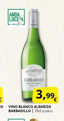Supermercados MAS BARBADILLO Vino blanco albariza oferta