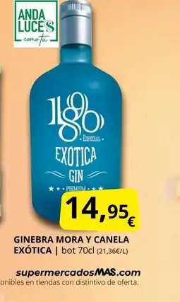 Supermercados MAS Ginebra mora y canela exótica oferta