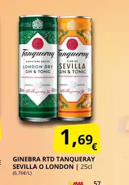 Supermercados MAS TANQUERAY Ginebra rtd sevilla o london oferta