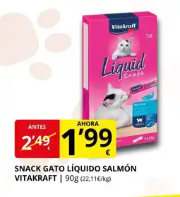 Supermercados MAS VITAKRAFT Snack gato líquido salmón oferta