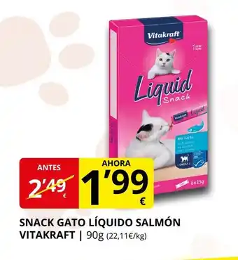 Supermercados MAS VITAKRAFT Snack gato líquido salmón oferta
