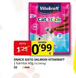 Supermercados MAS VITAKRAFT Snack gato salmon oferta