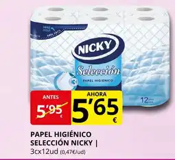 Supermercados MAS NICKY Papel higiénico selección oferta
