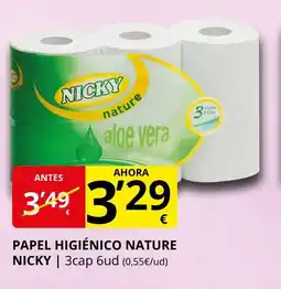 Supermercados MAS NICKY Papel higiénico nature oferta