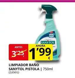 Supermercados MAS SANYTOL Limpiador baño pistola oferta