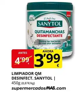 Supermercados MAS SANYTOL Limpiador qm desinfect oferta