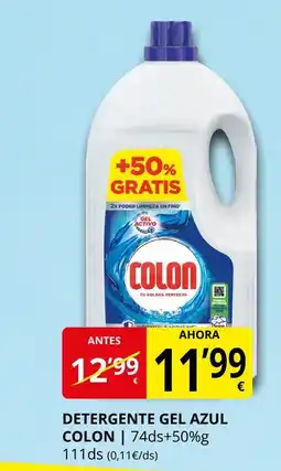 Supermercados MAS COLON Detergente gel azul oferta