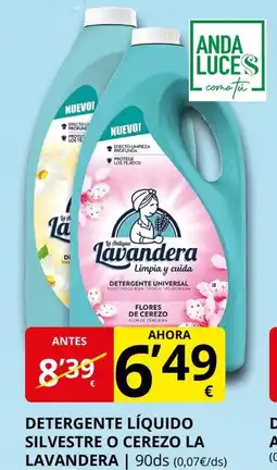 Supermercados MAS LA LAVANDERA Detergente líquido silvestre o cerezo oferta