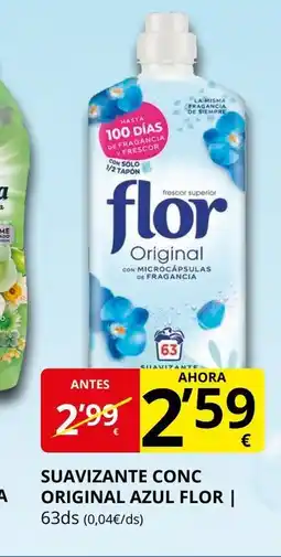 Supermercados MAS FLOR Suavizante conc original azul oferta