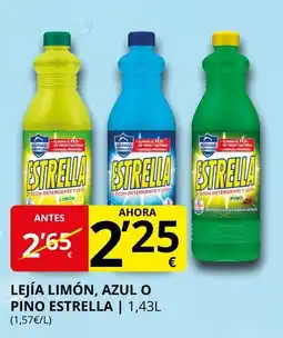 Supermercados MAS ESTRELLA Lejía limón, azul o pino oferta