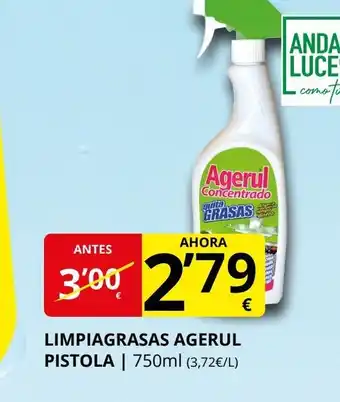 Supermercados MAS AGERUL Limpiagrasas pistola oferta