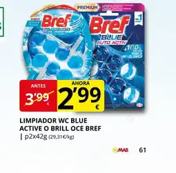 Supermercados MAS BREF Limpiador wc blue active o brill oce oferta