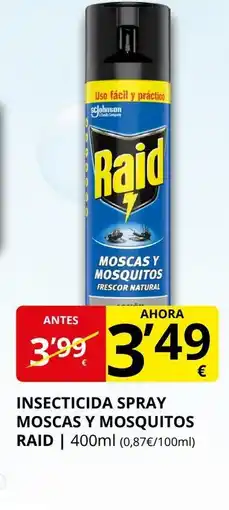Supermercados MAS RAID Insecticida spray moscas y mosquitos oferta