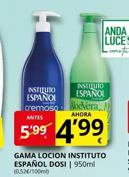 Supermercados MAS INSTITUTO ESPAÑOL Gama locion dosi oferta