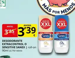 Supermercados MAS SANEX Desodorante extracontrol o sensitive oferta