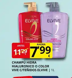 Supermercados MAS ELVIVE Champú hidra hialuronico o color vive c/teñidos oferta