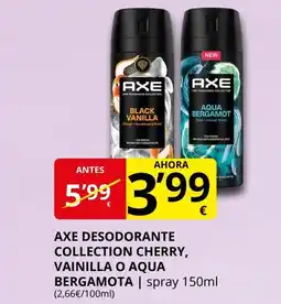 Supermercados MAS AXE Desodorante collection cherry, vainilla o aqua bergamota oferta