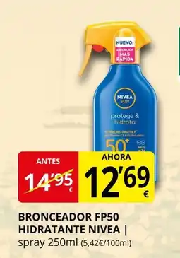 Supermercados MAS NIVEA Bronceador fp50 hidratante oferta