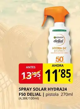 Supermercados MAS DELIAL Spray solar hydra24 f50 oferta